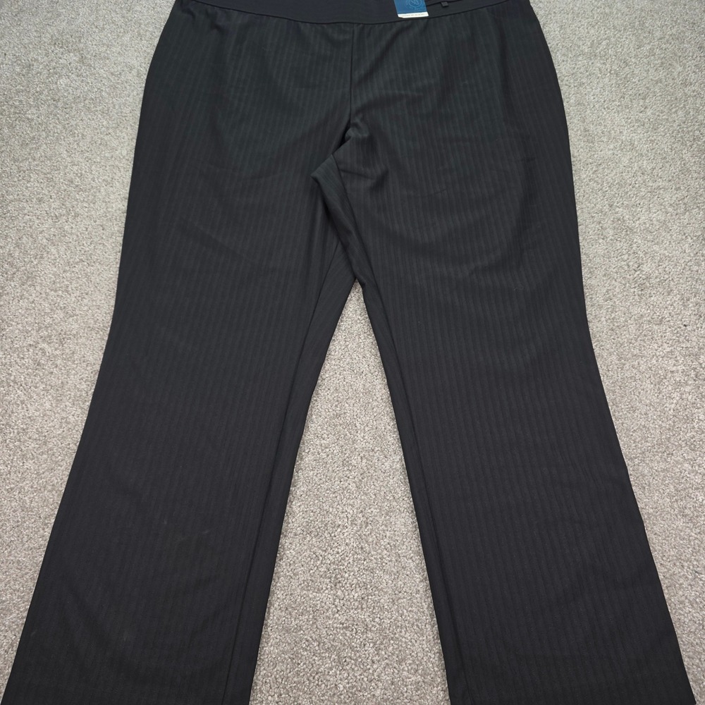 Venezia Black Pinstripe Straight Leg Pants Tall Size 26/28 NWT
